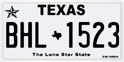 TX license plate BHL1523