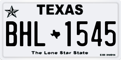 TX license plate BHL1545