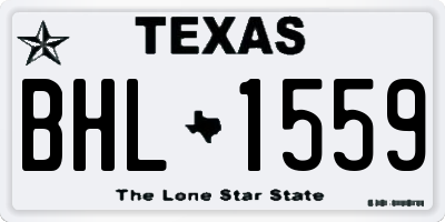 TX license plate BHL1559