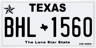 TX license plate BHL1560