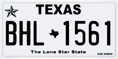 TX license plate BHL1561