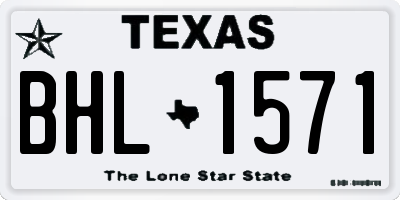 TX license plate BHL1571