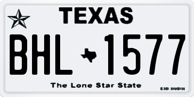 TX license plate BHL1577