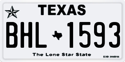 TX license plate BHL1593