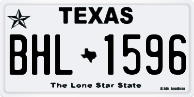 TX license plate BHL1596