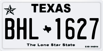 TX license plate BHL1627