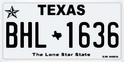 TX license plate BHL1636