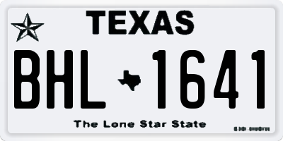 TX license plate BHL1641