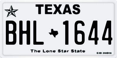 TX license plate BHL1644