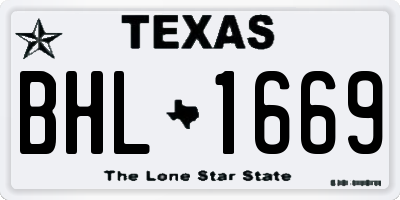 TX license plate BHL1669