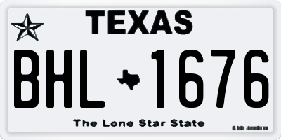 TX license plate BHL1676