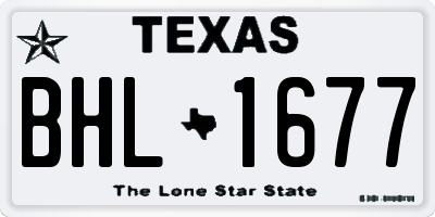 TX license plate BHL1677