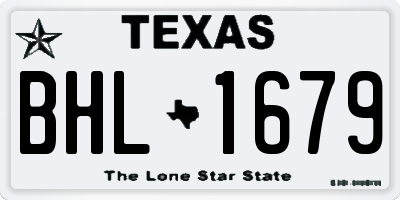 TX license plate BHL1679