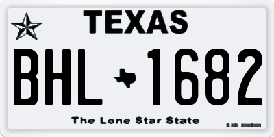 TX license plate BHL1682