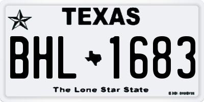 TX license plate BHL1683