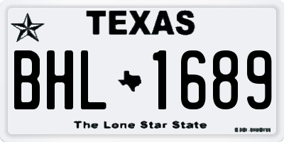 TX license plate BHL1689