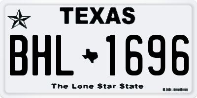 TX license plate BHL1696