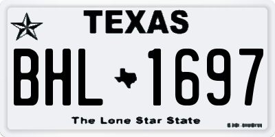 TX license plate BHL1697