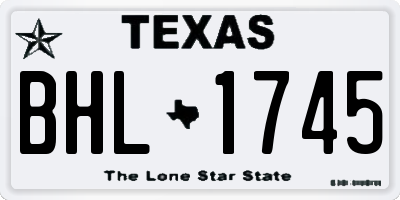 TX license plate BHL1745