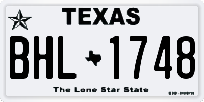 TX license plate BHL1748