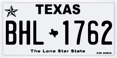TX license plate BHL1762