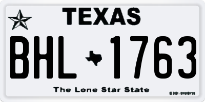 TX license plate BHL1763