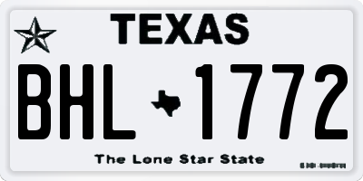 TX license plate BHL1772