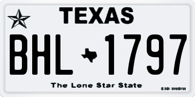 TX license plate BHL1797