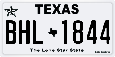 TX license plate BHL1844