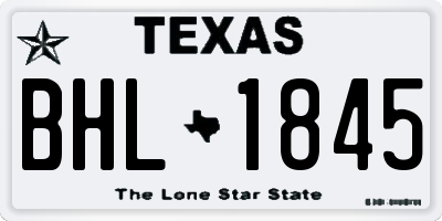TX license plate BHL1845