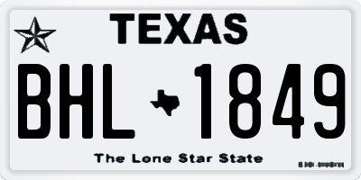 TX license plate BHL1849