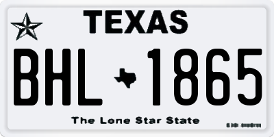 TX license plate BHL1865