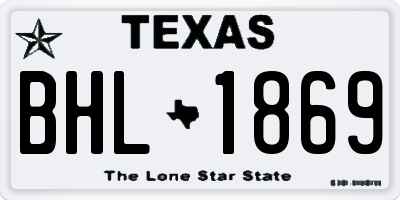 TX license plate BHL1869