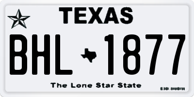 TX license plate BHL1877