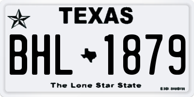 TX license plate BHL1879