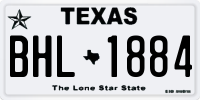 TX license plate BHL1884
