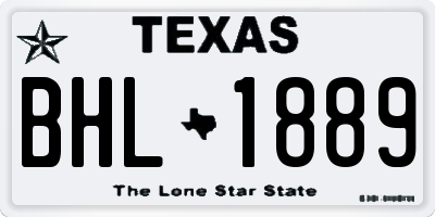 TX license plate BHL1889
