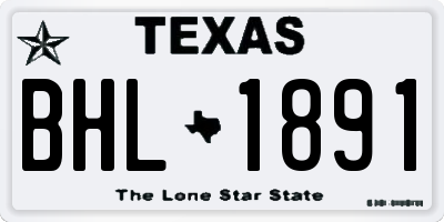TX license plate BHL1891