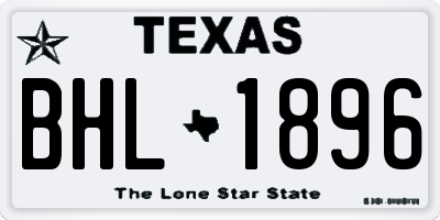 TX license plate BHL1896
