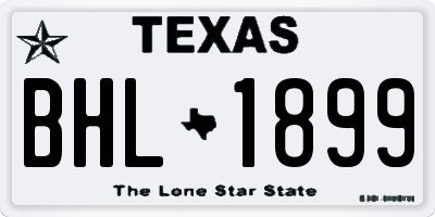 TX license plate BHL1899