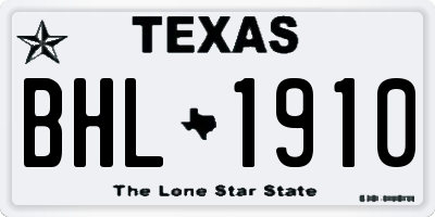 TX license plate BHL1910