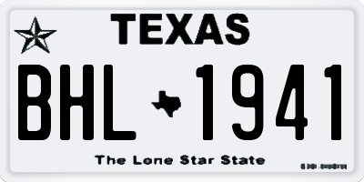TX license plate BHL1941