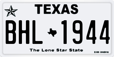 TX license plate BHL1944