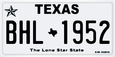 TX license plate BHL1952