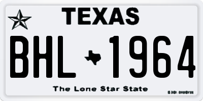 TX license plate BHL1964