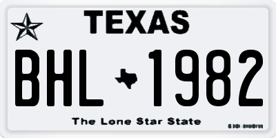 TX license plate BHL1982
