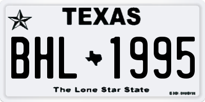 TX license plate BHL1995
