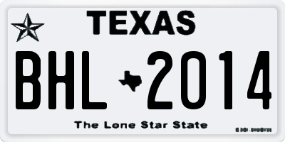 TX license plate BHL2014