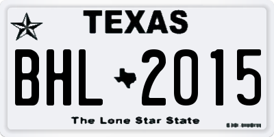 TX license plate BHL2015