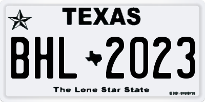 TX license plate BHL2023
